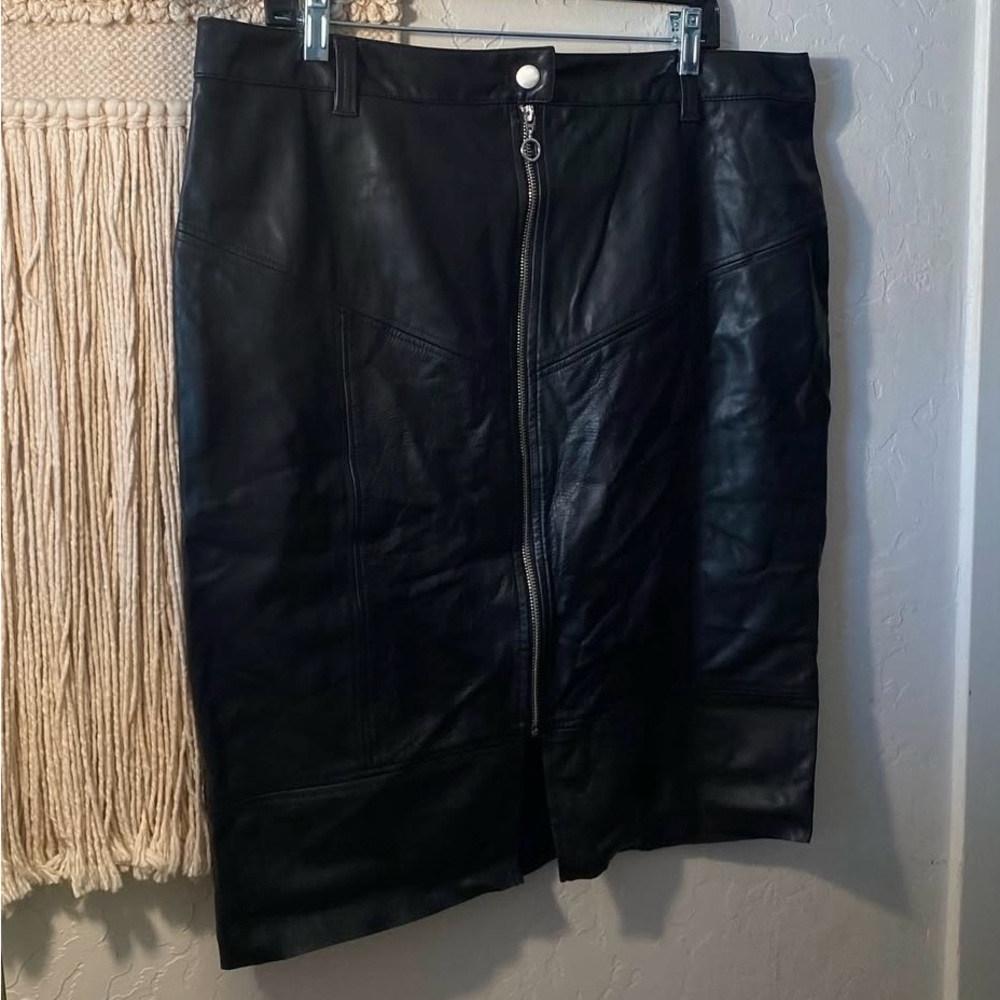 Black Asymmetrical Pencil Skirt with Slit